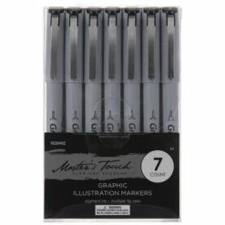 Outlet 🤩 Black Graphic Illustration Markers - 7 Piece Set 🔥