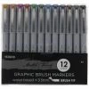 Best Sale 🥰 Graphic Brush Markers - 12 Piece Set ✔️