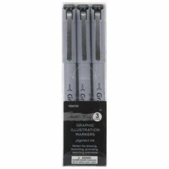 Buy 😀 Black Graphic Illustration Markers - 3 Piece Set 🛒