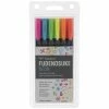 Outlet 🔔 Neon Hard Tip Brush Pens - 6 Piece Set 😀