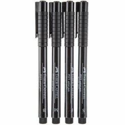 Wholesale 🧨 Black Faber-Castell PITT Artist Pens - 4 Piece Set ✔️