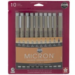 Best Sale 😀 Black Micron Fine Line Ink Pens - 10 Piece Set 😍