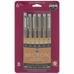 Deals 🔔 Black Micron Fine Line Ink Pens - 6 Piece Set 🧨