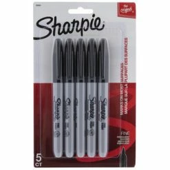 Deals 🎁 Black Fine Point Sharpie Markers - 5 Piece Set ✔️